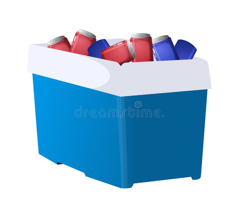 Cooler with Soda Cans Vector Illustration Stock Vector Illustration