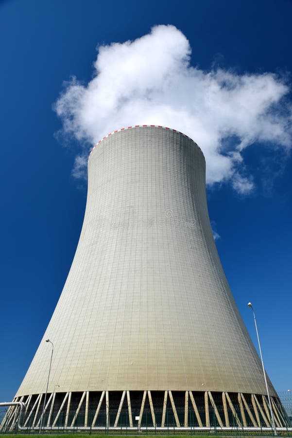 Cooling Tower of Nuclear Power Plant Temelin Stock Image Image of