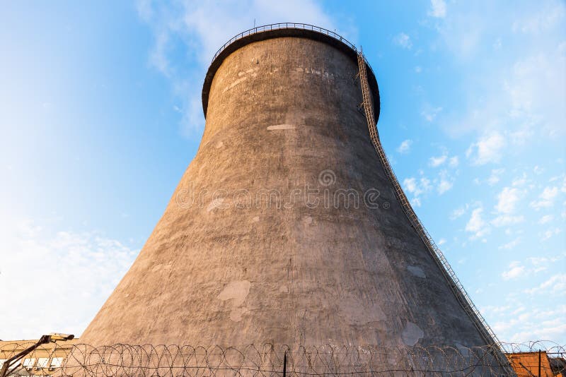 Cooling tower of the power plant royalty free stock photography