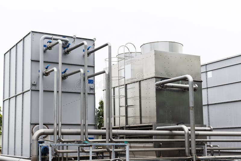 Cooling Water Tower in Industry Plant Stock Image Image of cold