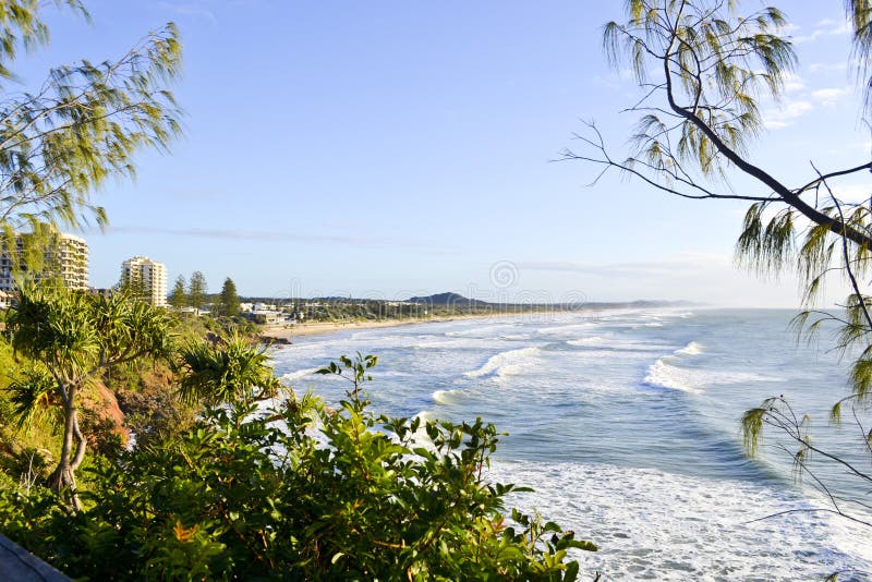 Ocean Shoreline with Beach and apartments