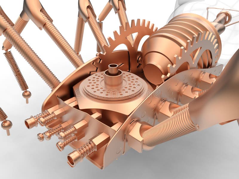 Cooper mechanical spider illustration vector illustration