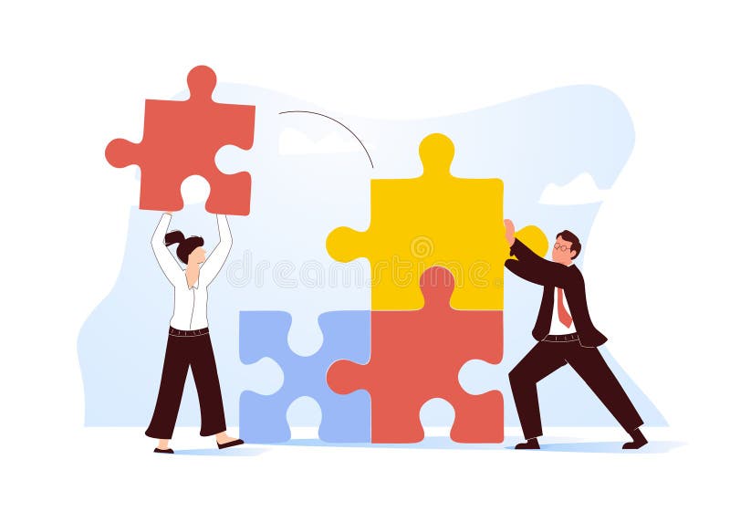 Cooperation and teamwork abstract concept vector illustration set. Crowdfunding and partnership, new idea generation stock illustration
