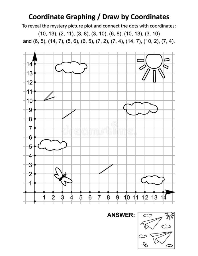St Valentine S Day Coordinate Graphing Or Draw By Coordinates Math Worksheet Stock Vector Illustration Of Hidden Coordinates