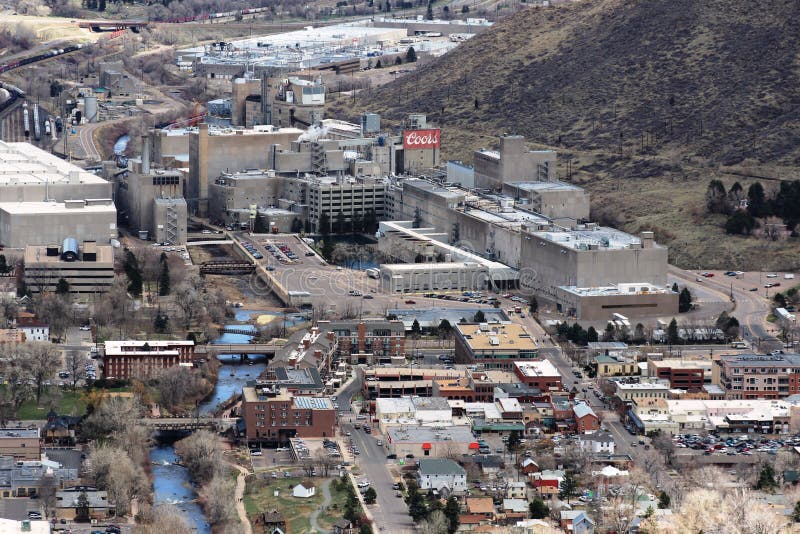 Coors plant in Golden, Co. editorial photography. Image of avenues