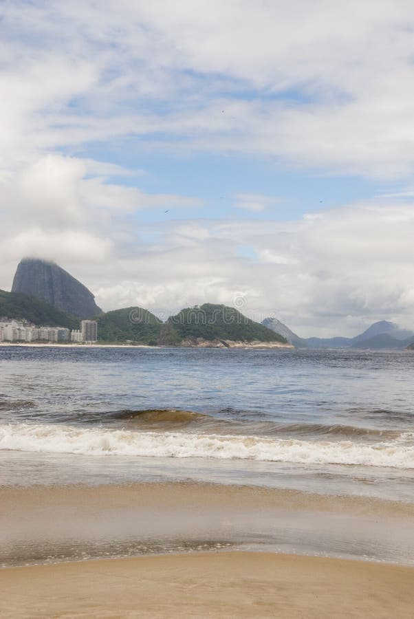 Stock Photo of a Large Sand Castle on Copacabana Beach 