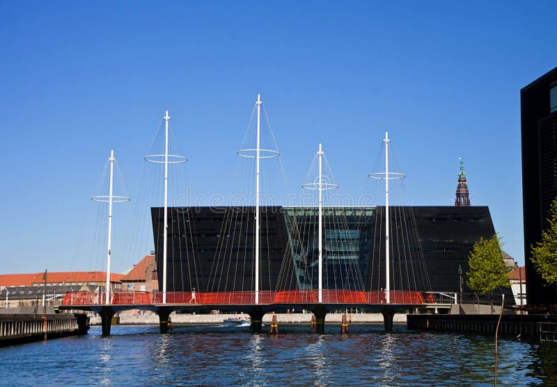 Copenhaga, Dinamarca: a Ponte Circular e o Diamante Negro fotografia de stock