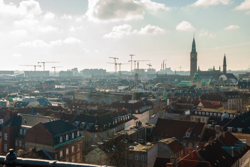 Copenhagen City Center Panorama, Denmark Editorial Photography - Image ...