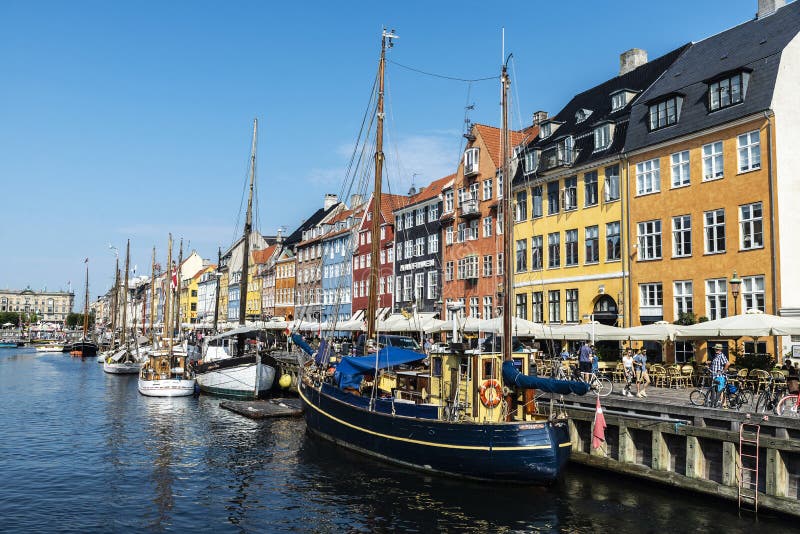 Old Wooden Sailboat Moored in Copenhagen, Denmark Editorial Stock Image ...