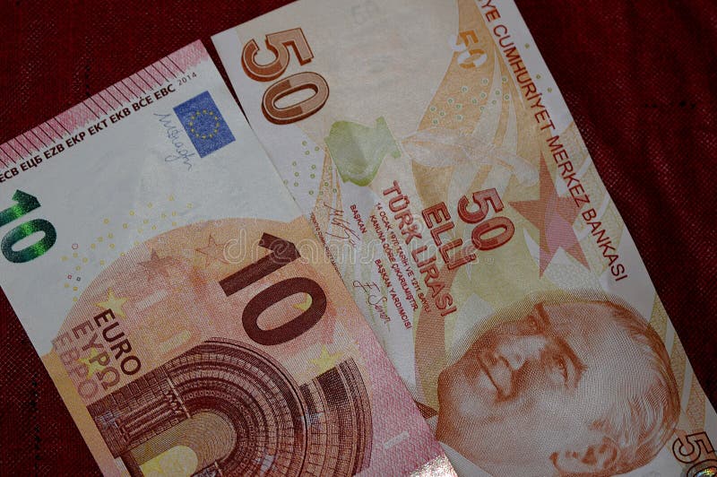 TURKISH LIRA VERS EURO CURRENCY Editorial Image - Image of business