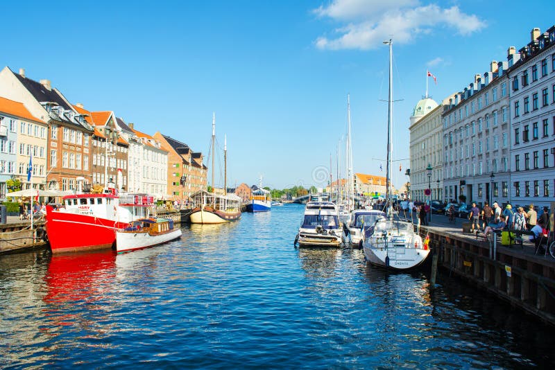 Copenhagen, Denmark - July 7, 2018. Streets of Copenhagen. Beautiful ...
