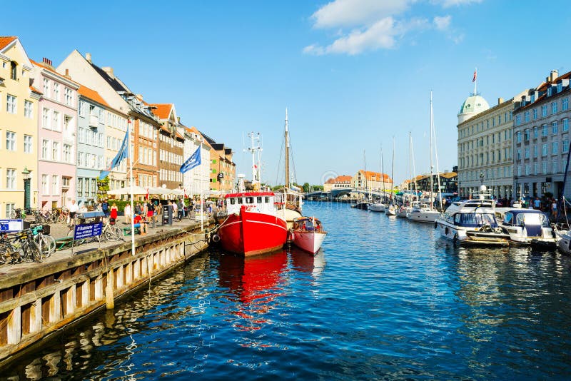 Copenhagen, Denmark - July 7, 2018. Streets of Copenhagen. Beautiful ...