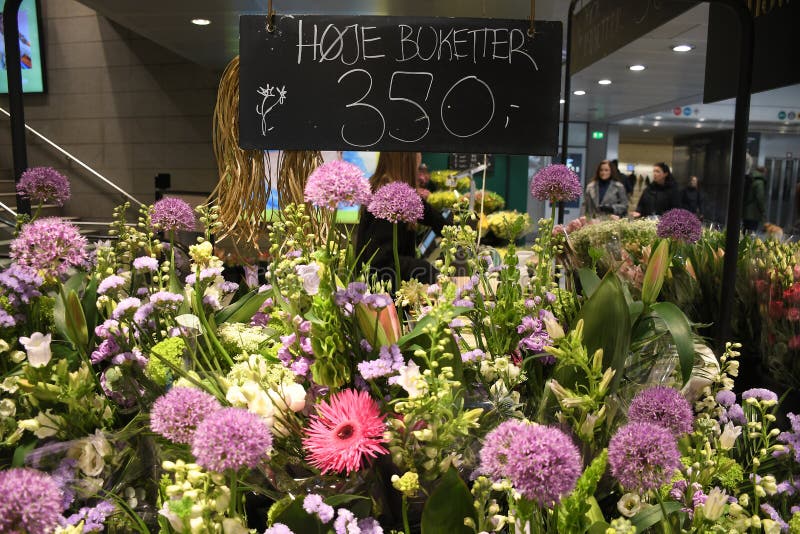 Various Flowers Bouquets at at Sale in Copenhagen Denmark Editorial ...