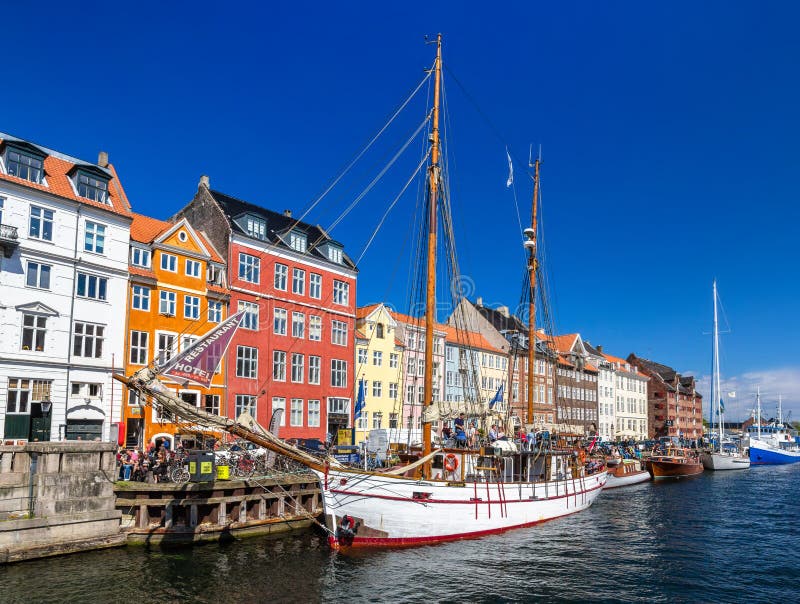 COPENHAGEN, DENMARK - MAY 29: Boats in Nyhavn on May 29, 2014 in ...