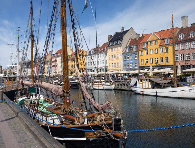 Copenhagen, Denmark - May 17, 2022. Old Nyhaven Port, Famous Street in ...