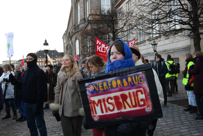 CLIMATE PROTEST MARCH IN COPENHAGEN DENMARK stock photos CLIMATE PROTEST MARCH IN COPENHAGEN DENMARK stock photos