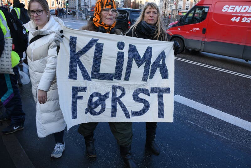 CLIMATE PROTEST MARCH IN COPENHAGEN DENMARK stock photos CLIMATE PROTEST MARCH IN COPENHAGEN DENMARK stock photos