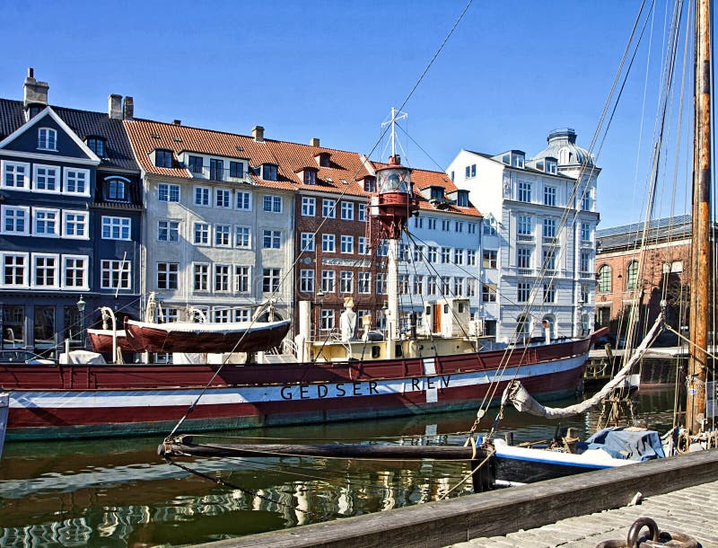Nyhavn, New Harbor, Copenhagen, Denmark Editorial Image - Image of ...