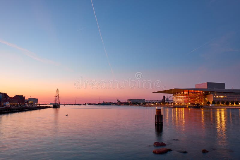 The Copenhagen Opera House at night. royalty free stock image The Copenhagen Opera House at night. royalty free stock image