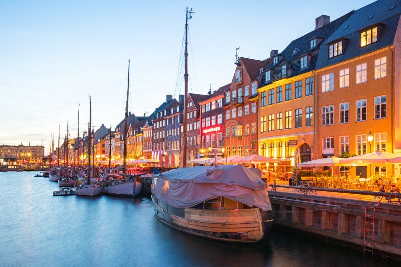 Copenhagen Port City at Night in Denmark Editorial Image - Image of ...