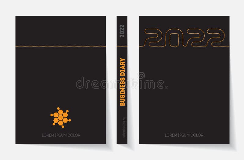 Coperta agendei de afaceri pentru 2022 cu sigla. șablon de design vectorial pentru aspectul zilnic al planificatorului cu cusătură royalty free illustration