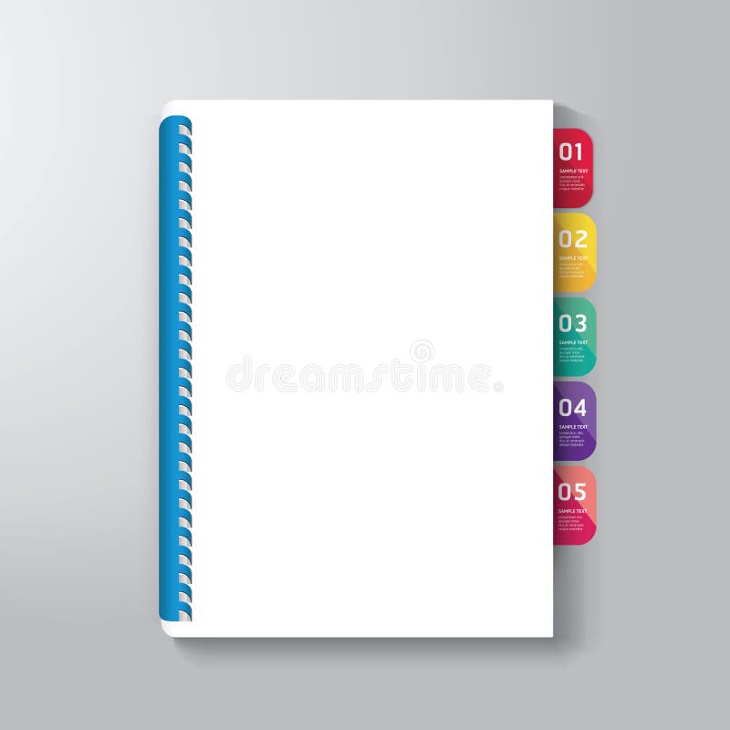 Copertina di libro con Tab Design Style Template