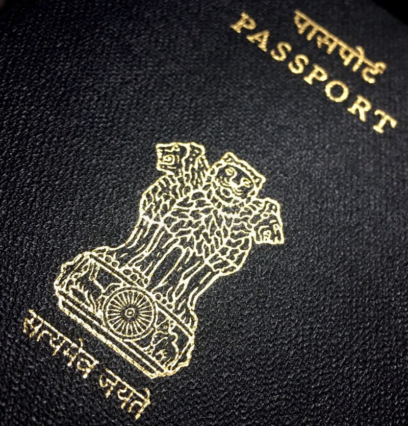 Copertina indiana del passaporto immagine stock Copertina indiana del passaporto immagine stock