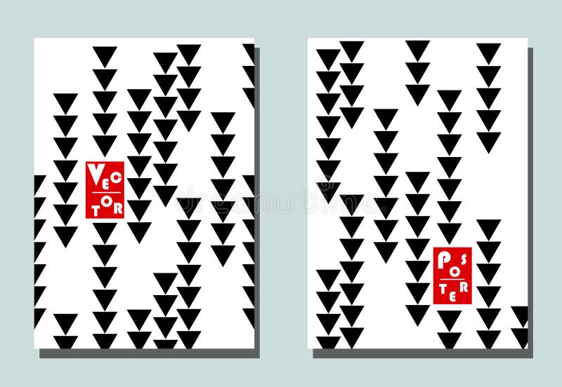 Copertura in stile trendy con forme grafiche - triangoli astratti Due moderni volantini vettoriali in stile avanguardia royalty illustrazione gratis Copertura in stile trendy con forme grafiche - triangoli astratti Due moderni volantini vettoriali in stile avanguardia royalty illustrazione gratis