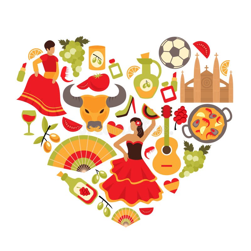 Copie de coeur de l'Espagne illustration libre de droits Copie de coeur de l'Espagne illustration libre de droits