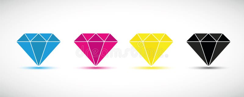 Copie de couleurs primaires de diamants de CMYK illustration de vecteur Copie de couleurs primaires de diamants de CMYK illustration de vecteur