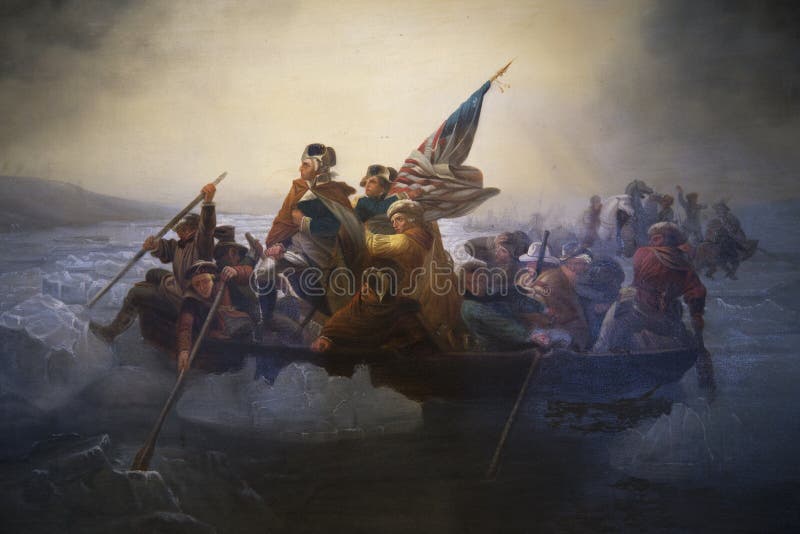 Copy of Washington Crossing the Delaware by Emanuel Leutze, Abbot Hall, Marblehead, Massachusetts, USA. Copy of Washington Crossing the Delaware by Emanuel Leutze, Abbot Hall, Marblehead, Massachusetts, USA