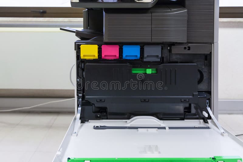 copier with four toner cartridges with open cover royalty free stock photos copier with four toner cartridges with open cover royalty free stock photos