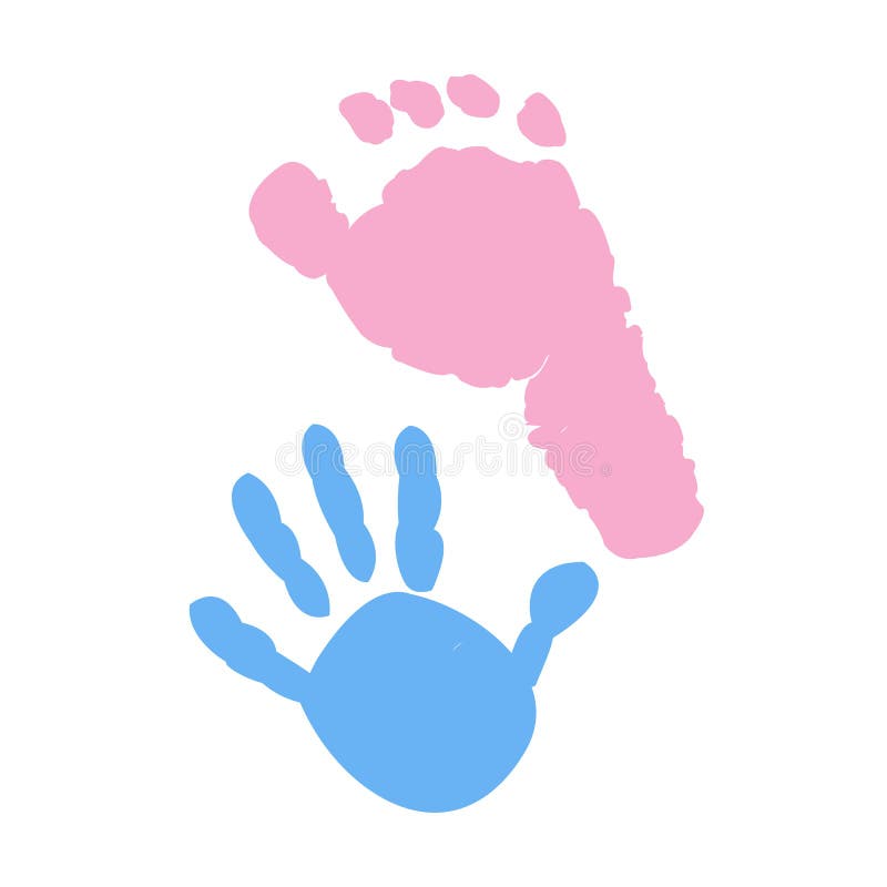 Copies de pied de bébé et de main de bébé Bébé garçon de bébé Symbole jumeau de bébé