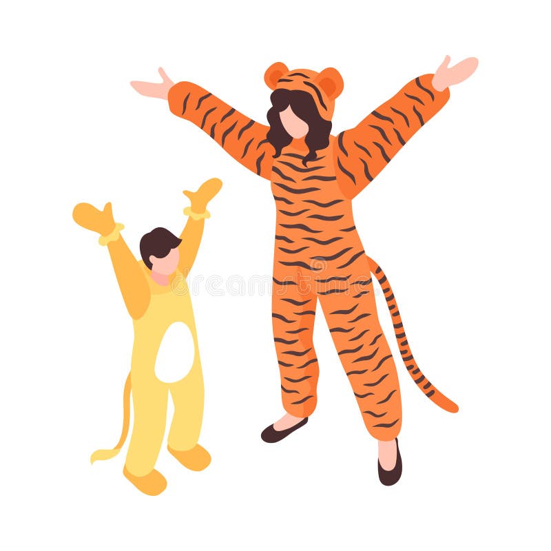 Copii animatori compoziție animale stock illustration