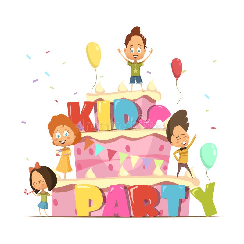 Copii parte retro compoziție royalty free illustration