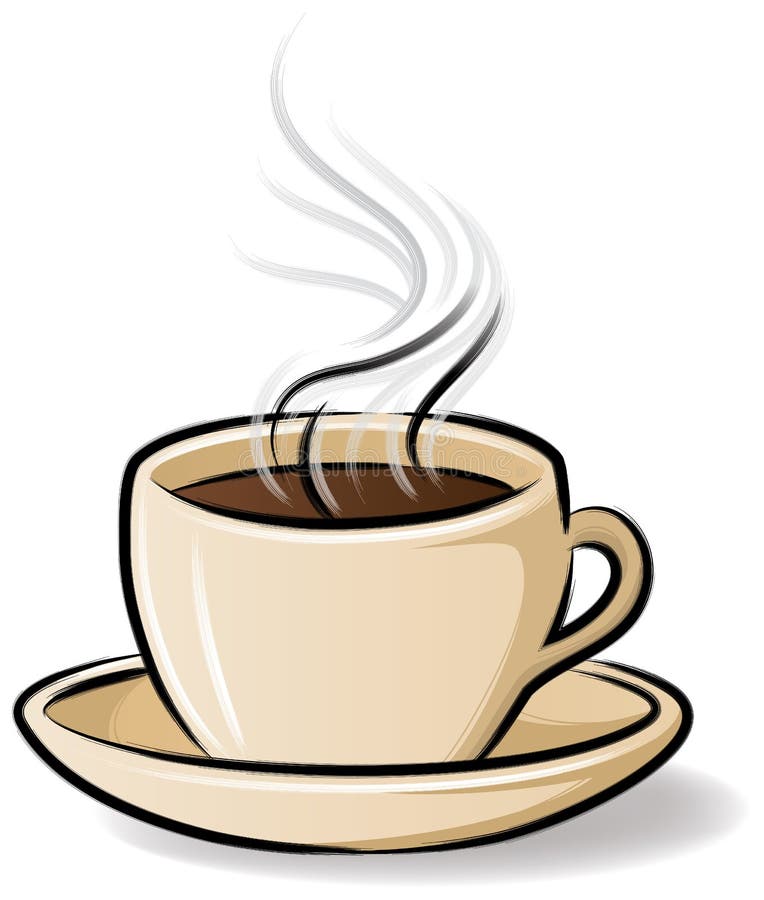Copo de café com vapor ilustração royalty free Copo de café com vapor ilustração royalty free