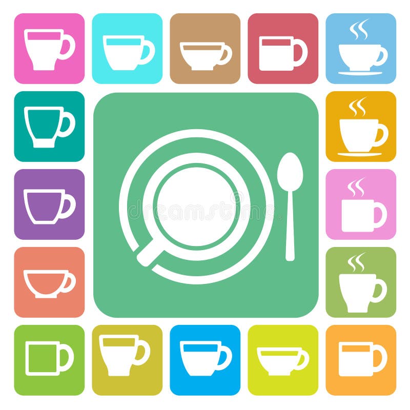 Copo de café e de copo de chá grupo do ícone Ilustração ilustração stock Copo de café e de copo de chá grupo do ícone Ilustração ilustração stock