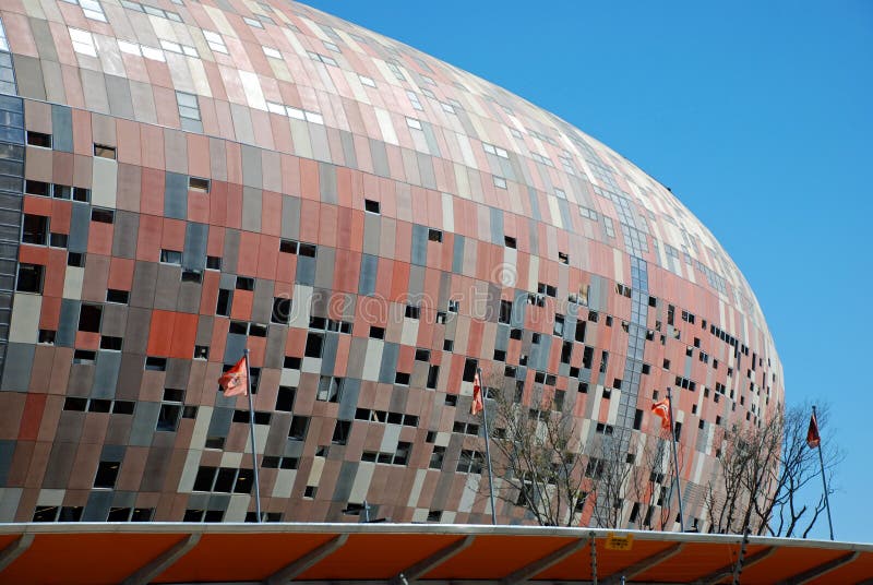 Soccer City in Johannesburg South Africa, current 2010 World Cup venue and opening ceremony stadium. Soccer City in Johannesburg South Africa, current 2010 World Cup venue and opening ceremony stadium