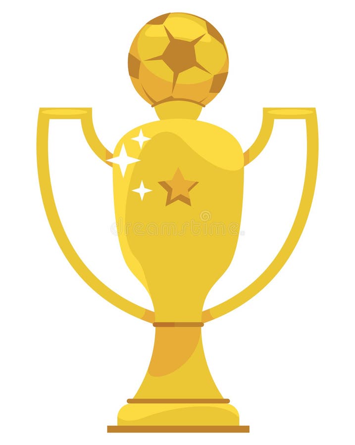 Desenho Animado De Bola De Futebol Feliz Segurando Um Copo De Troféu  Dourado Ilustração do Vetor - Ilustração de equipamento, fundo: 194027339