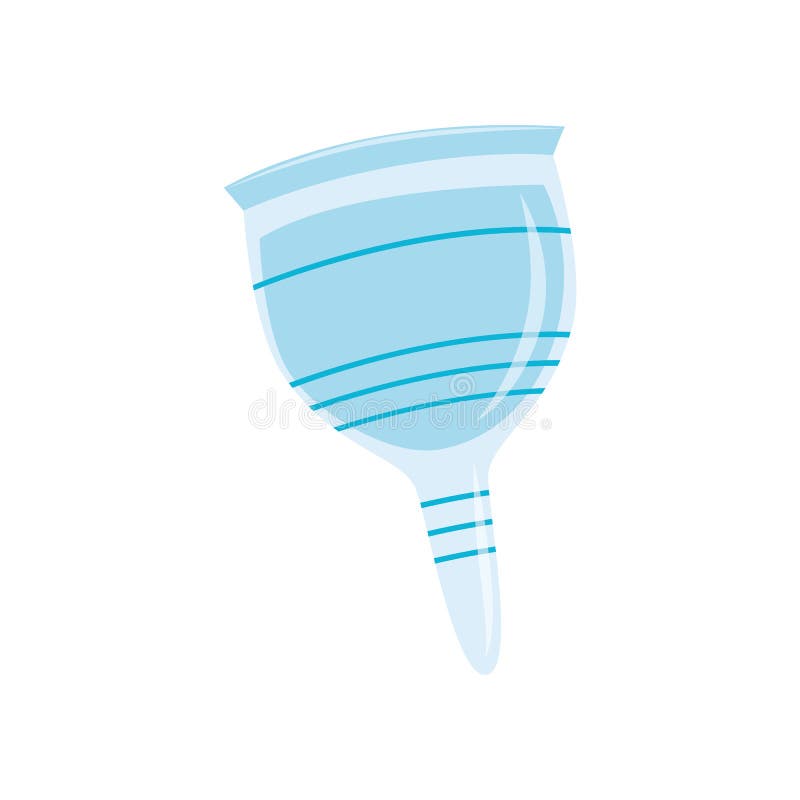 Copo menstrual do silicone no estilo liso isolado no fundo branco ilustração stock Copo menstrual do silicone no estilo liso isolado no fundo branco ilustração stock