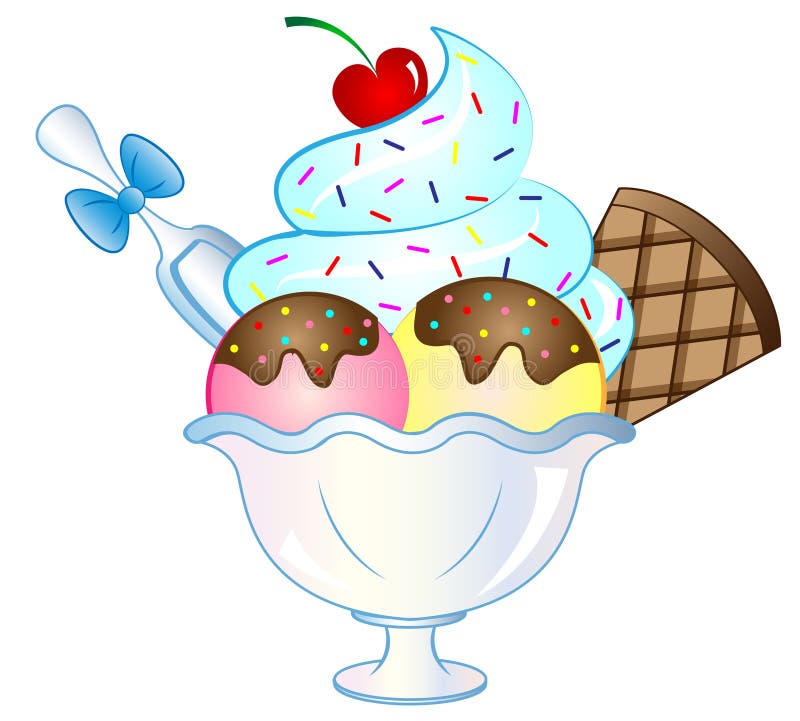 Coppa gelato di vettore del fumetto illustrazione vettoriale