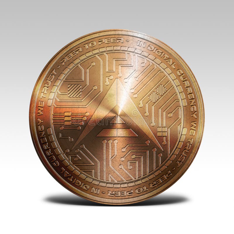 Copper Ark Coin Isolated on White Background 3d Rendering Stock