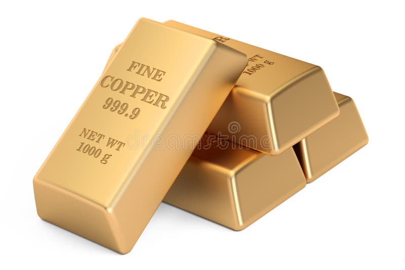 Copper Bars Stock Photo - Download Image Now - Copper, Ingot