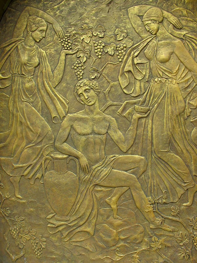 Copper bas-relief on the basis of ancient myths stock photos Copper bas-relief on the basis of ancient myths stock photos