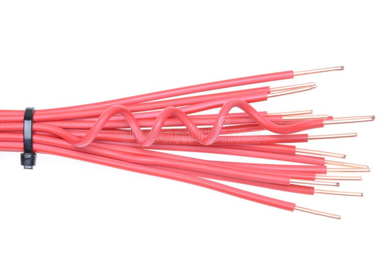 Copper Cable Cable Ties Used Electrical Installations Stock Photos