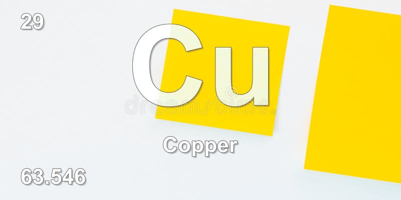 Copper Chemical Element Physics and Chemistry Illustration Back Stock