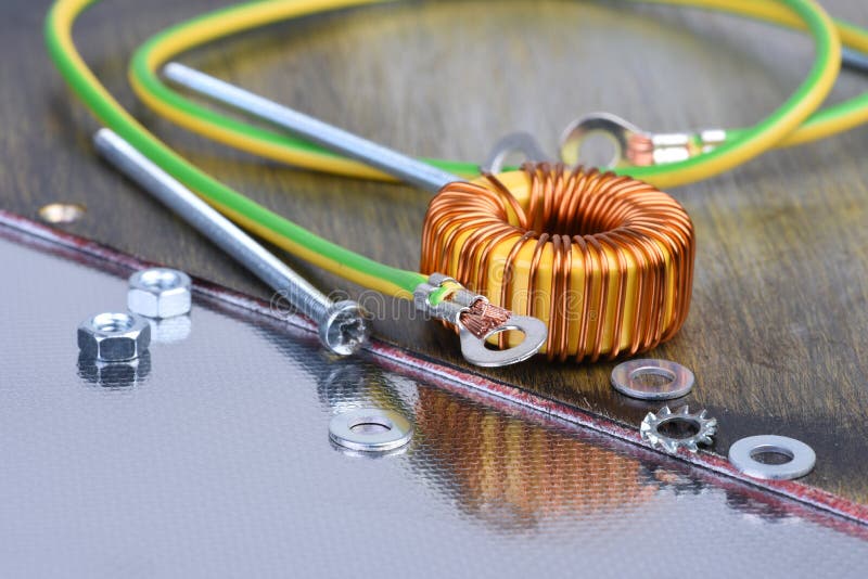 Copper Coil Electronics Industry Component Stock Photo Image of