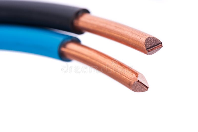 Copper Electrical Wire Isolated on White Stock Image Image of