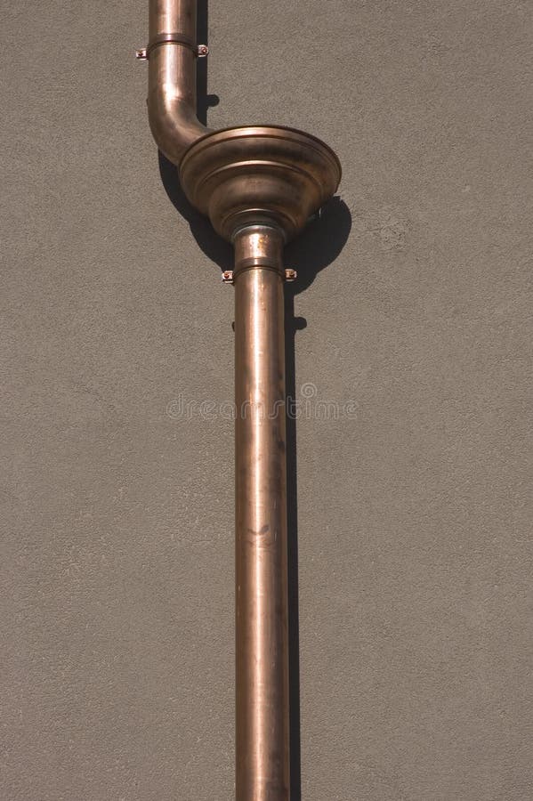 Copper gutter stock image. Image of theft, gutter, wall 19795405