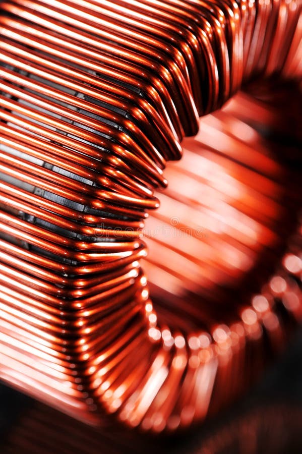 Copper inductor stock image. Image of coil, electricity 40834725